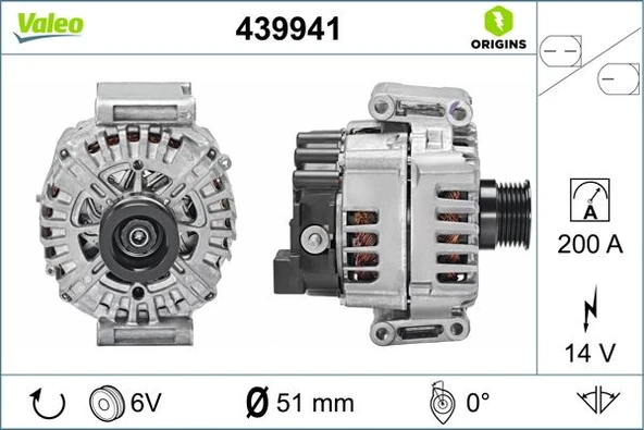 ALTERNATOR 145 200A MERCEDES W205 C218 W212 C207 C253 W447 B906 A0009062822 ürün görseli