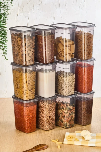 Erzak Saklama Kabı 12'Li Dikdörtgen Saklama Kabı 2200ml - Resim 3