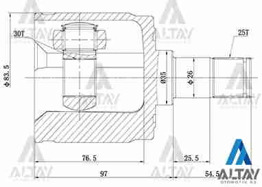 AKS KAFASI İÇ CIVIC / CRX / 2510351030 44310 SK3 E50 ürün görseli