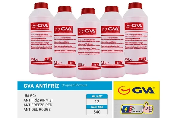 ANTİFRİZ 1.5 LT -56 C KIRMIZI LONG LİFE KOLI 12 AD ORGANIK (12 ADET) ürün görseli
