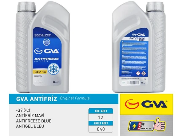 ANTİFRİZ 1 LT -37 C MAVİ KOLI 12 AD (12 ADET) ürün görseli