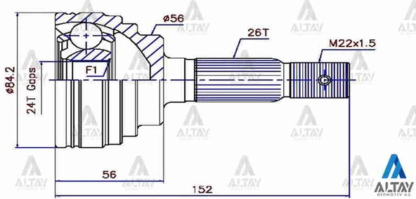 AKS KAFASI DIŞ CARINA / CORONA / 2.0 2610561024 / RAV-4 1996-2000 43410 12040 ürün görseli