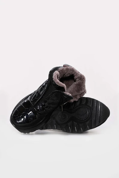 Hakiki Deri Kürklü  Kadın Klasik Bot 254KZA120 - Resim 8