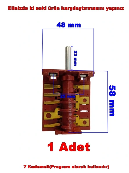 ENDER 7+6 Çevirmeli Anahtar Sürekli Döner 7 Kademe 7 Kontak - 2