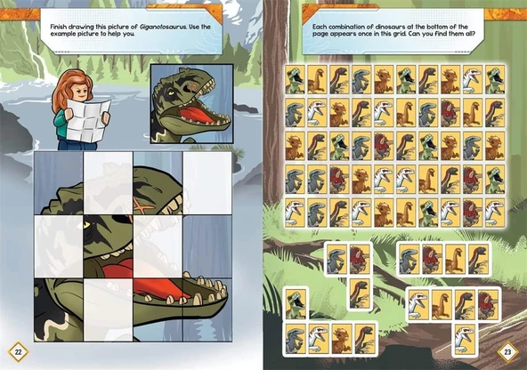 LEGO (R) Jurassic World (TM): Alan Grant's Missions: Activity Book with Alan Grant minifigure - Resim 3