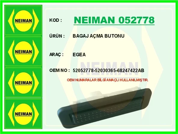 BAGAJ AÇMA BUTONU EGEA 52052778 52030365 68247422AB ürün görseli 1