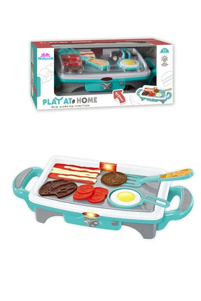 Vardem Işıklı Aksesuarlı Teppenyaki Izgara QF2908G-1 Mavi - 4