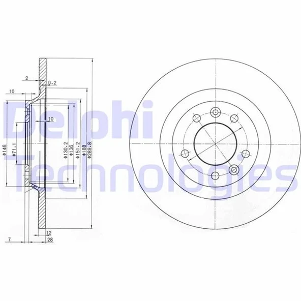 ARKA FREN AYNASI P407 2004-2011 P508 2010-2018 P607 2000-2011 RCZ 2010-2015 C5 2008-2017 290X12X35X5DL DOLU 4249 C1 4246 P9 4249 72