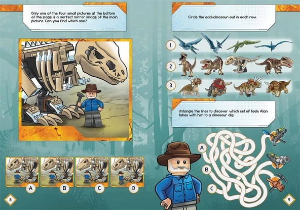 LEGO (R) Jurassic World (TM): Alan Grant's Missions: Activity Book with Alan Grant minifigure - Resim 2