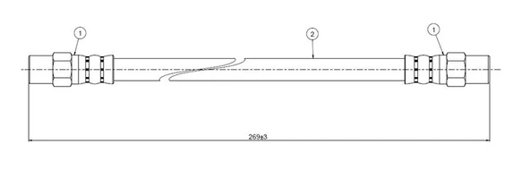ARKA FREN HORTUMU P206 1.1 . 1.4. 1.6 . DIESEL 1998 480693 (2 ADET) ürün görseli 1
