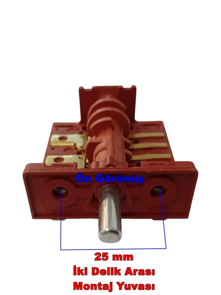 ENDER 6lı Çevirmeli Fırın Anahtarı Sürekli Döner 6 Kademe 5 Kontak - 2