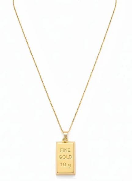 Külçe Altın Kolye - Büyük Boy - Altın - Resim 2