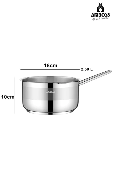 Saphire Paslanmaz Çelik Tüm Ocaklara Uygun Sosluk Sütlük 18 Cm - Resim 5