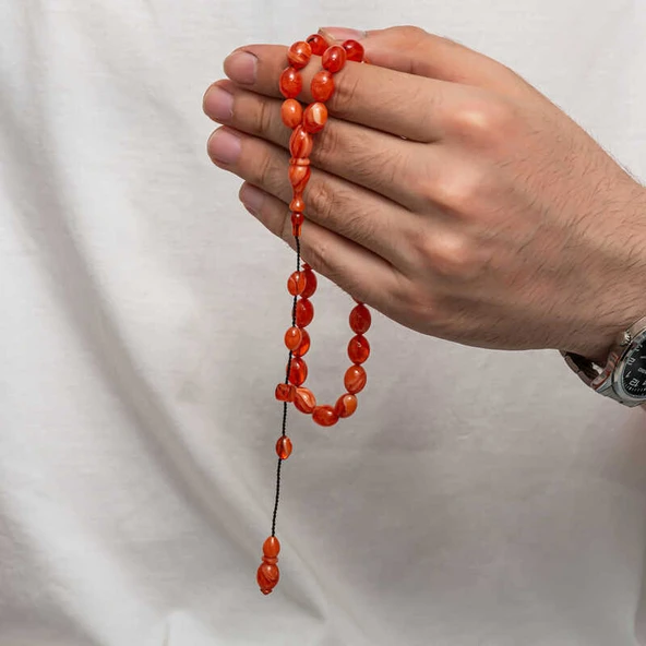 Sıkma Kehribar Tesbih - Resim 4