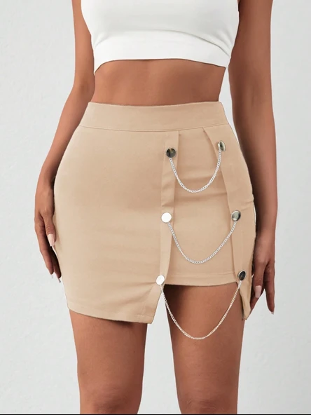 Zincirli mini etek s241008 - Resim 5