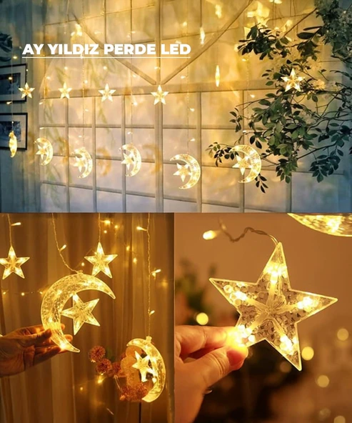 Ay Yıldız Dekoratif Günışığı  Led USB & Pilli - 3,5 Metre - Animasyonlu - Resim 2