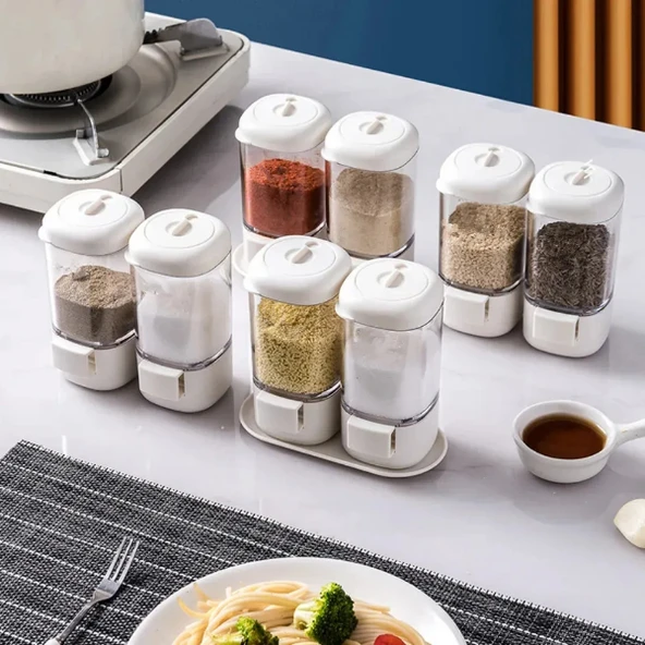 4'lü Basmalı Baharatlık Tuzluk Seti - Resim 4
