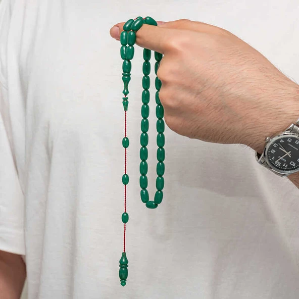 Sıkma Kehribar Tesbih - Resim 3