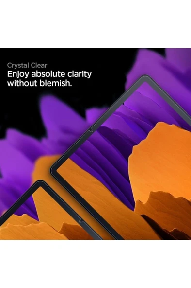 Spigen Galaxy Tab S7 Plus Cam Ekran Koruyucu Kolay Kurulum, Glas.tr Ez Fit Slim Hd - 3