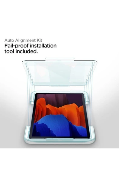 Spigen Galaxy Tab S7 Plus Cam Ekran Koruyucu Kolay Kurulum, Glas.tr Ez Fit Slim Hd - 4