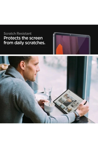 Spigen Galaxy Tab S7 Plus Cam Ekran Koruyucu Kolay Kurulum, Glas.tr Ez Fit Slim Hd - 6