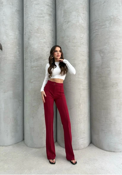 Önü cumalı ithal krep pantolon ürün görseli 1