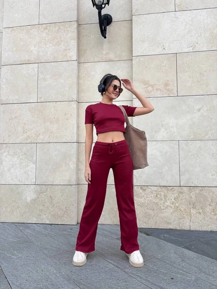 Bol paça pantolonlu alt üst takım - Resim 2