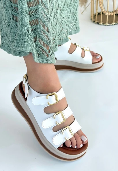 Jatay Beyaz Cilt Sandalet ürün görseli