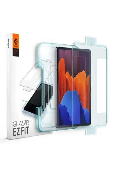 Spigen Galaxy Tab S7 Plus Cam Ekran Koruyucu Kolay Kurulum, Glas.tr Ez Fit Slim Hd