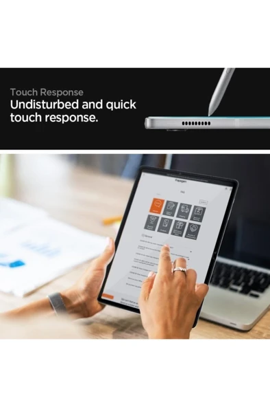 Spigen Galaxy Tab S7 Plus Cam Ekran Koruyucu Kolay Kurulum, Glas.tr Ez Fit Slim Hd - 5