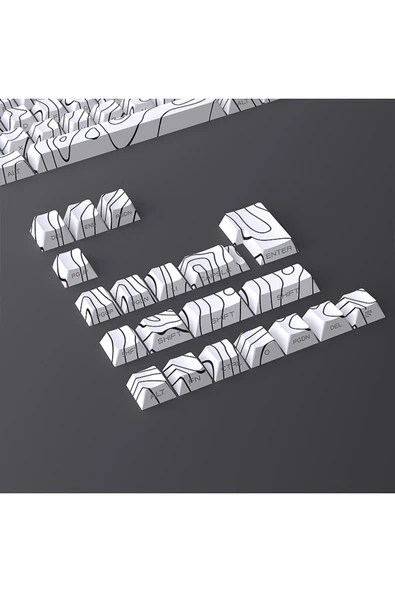 silabor 128 Tuş Keycaps PBT Contour Line Tuş Takımı - Resim 5