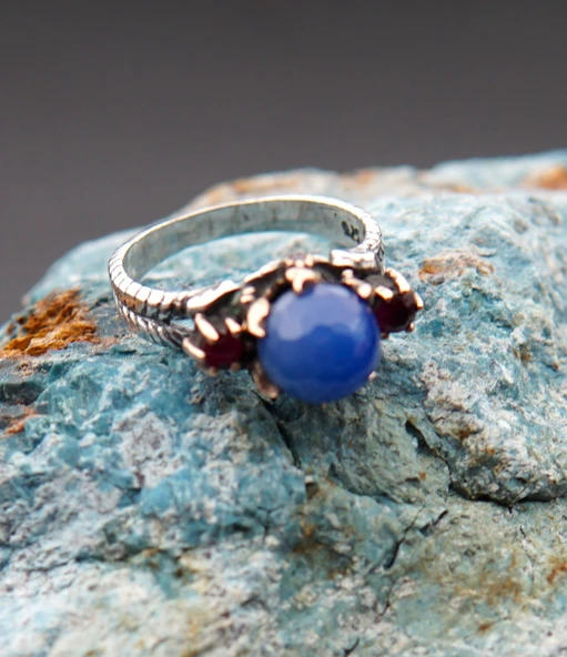 925 Ayar Gümüş Kadın Yüzük sy000104 - Resim 3