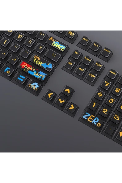silabor 130 Keys Pudding Keycaps Klavye Tuş İki Renki Kalıplama Keycaps 15 - Resim 5