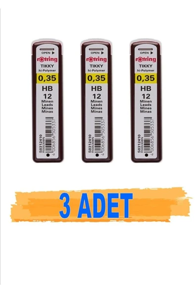 Rotring Min 0,35 Mm Hb Versatil Kalem Ucu 3 Adet Hi Polymer Germany ürün görseli 1