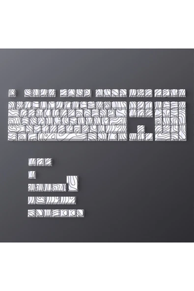 silabor 128 Tuş Keycaps PBT Contour Line Tuş Takımı ürün görseli