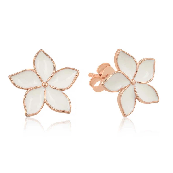 925 Ayar Gümüş Yasemin Çiçeği Çivili Küpe ürün görseli 1