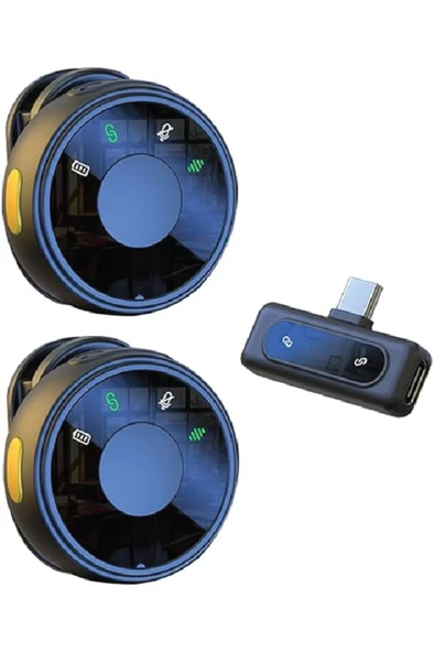 silabor Kablosuz Yaka Mikrofonu Çift Klipsli Type-C Telefon Canlı Yayını Dış Mekan Kaydı için ürün görseli