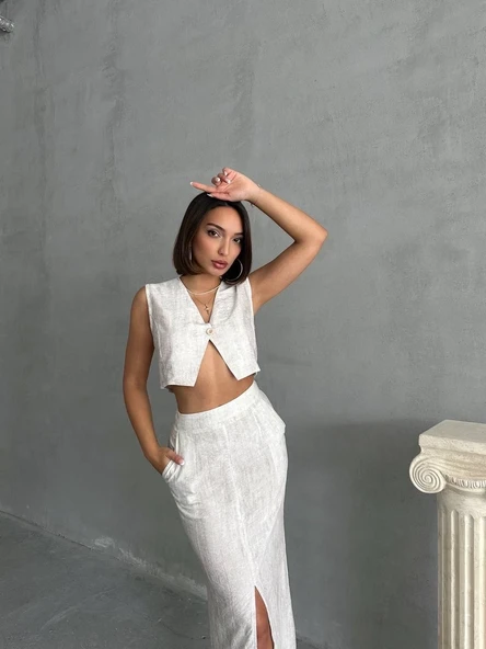 Çilek takım etek yelek - Resim 5