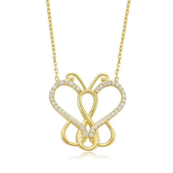 925 Ayar Gümüş Sonsuzluk Kelebek Kolye ürün görseli 1