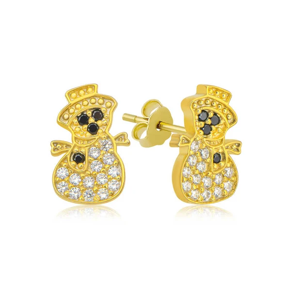 Gümüş Gold Kardan Adam Kadın Küpe ürün görseli 1