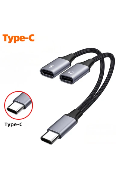 silabor 2 İn 1 Çok İşlevli Tpye-c 3,5 mm Kulaklık Adaptörü Şarj Portu Cep Telefonları ve Tabletler için ürün görseli