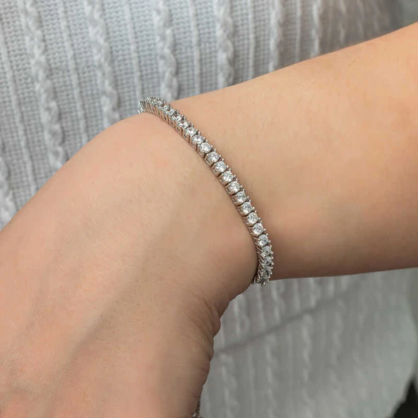 Gümüş Su Yolu Asansörlü Kadın Bileklik ürün görseli 1