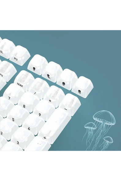 silabor 130 Keys Pudding Keycaps Klavye Tuş İki Renki Kalıplama Keycaps 15 - Resim 4