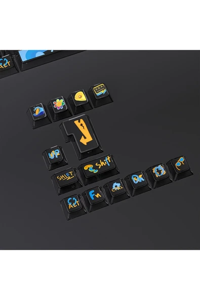 silabor 130 Keys Pudding Keycaps Klavye Tuş İki Renki Kalıplama Keycaps 15 - Resim 4