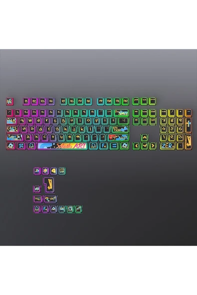 silabor 130 Keys Pudding Keycaps Klavye Tuş İki Renki Kalıplama Keycaps 15 - Resim 3