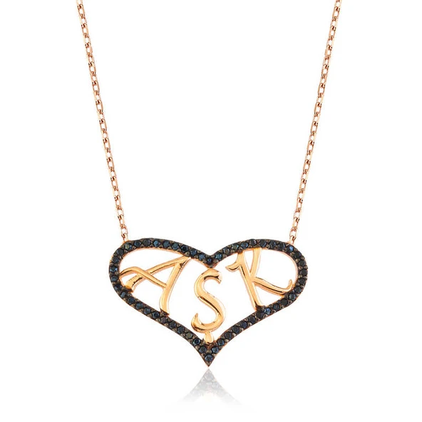 925 Ayar Gümüş Kalpli Aşk Kadın Gümüş Kolye ürün görseli 1