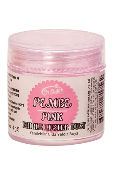 Dr. Gusto Dr Gusto Yenilebilir Metalik Toz Boya Pembe 4 Gr ürün görseli
