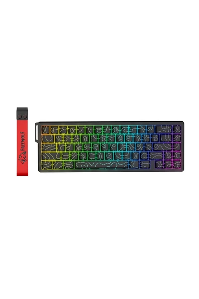 FreeWolf F68 Pro Oyun Klavyesi Manyetik Switch 3 Modlu Kablosuz Bluetooth Kablolu, 8K/1K RGB Klavye - Resim 2