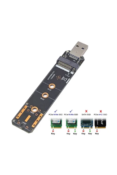 silabor M.2 Nvme SSD - Usb3.2 Gen2 10GBPS Adaptörü M.2 Nvme SSD Adaptörü Için 2230 2242 2260 2280 - Resim 4