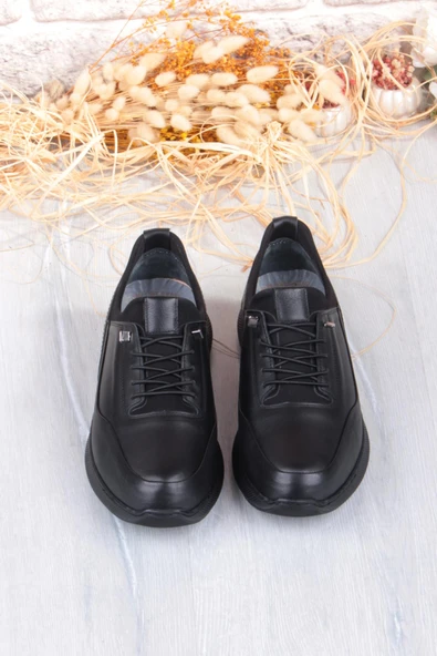 Mehmet Mete 32860 Face Rahat Lastik Bağcıklı Kauçuk Taban Hakiki Deri Erkek Ayakkabı - Resim 7